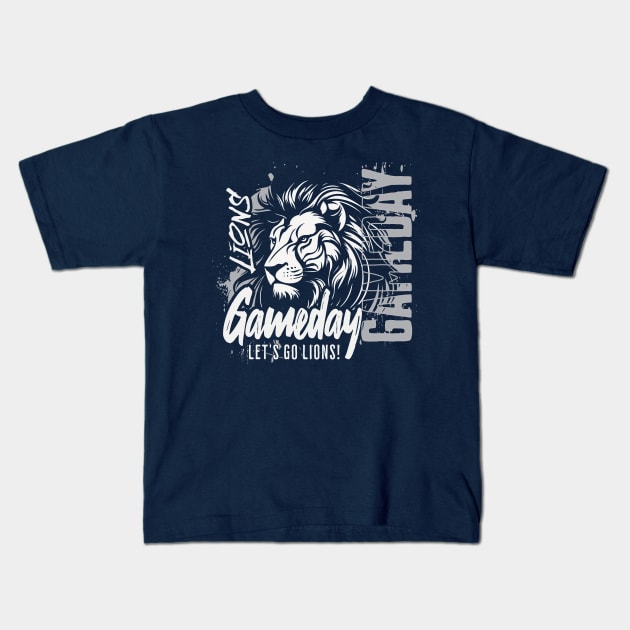 Vintage Lions Gameday // High School Lions School Spirit B Kids T-Shirt by SLAG_Creative